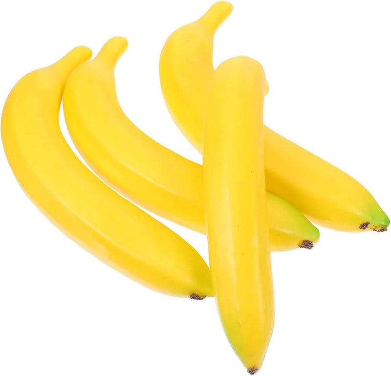 Lifelike Artificial Banana Decor 4Pcs Fake Fruit Props For Home Display - Image 1